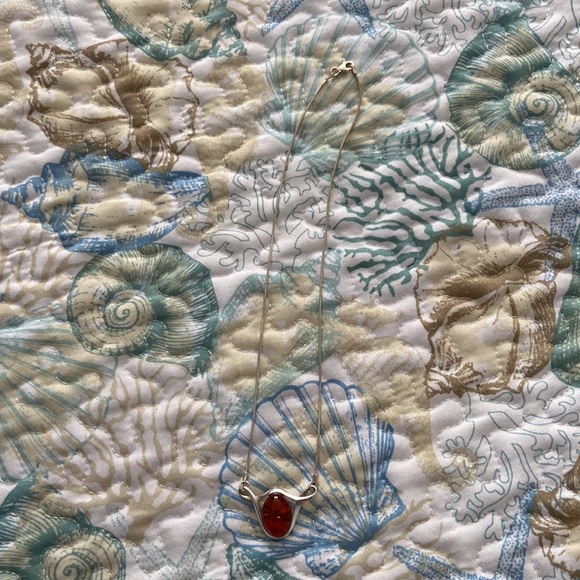 Amber sterling silver necklace - Picture 4 of 6